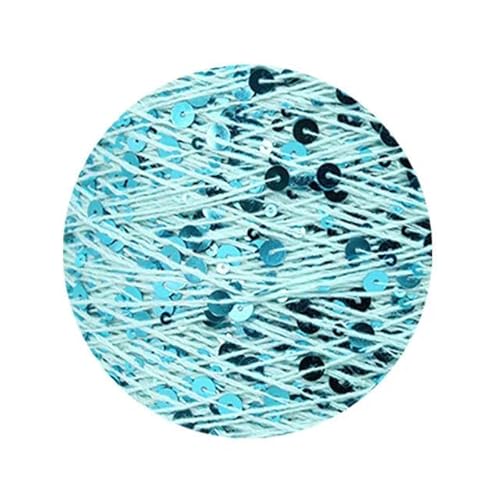 Sequin Sparkle Strickgarn, Pailletten-Baumwollgarn, 50 g, 140 m, 3 mm, 6 mm, Pailletten, mehrfarbig, for Handstricken, DIY(AJ061) von PXAMORTEL