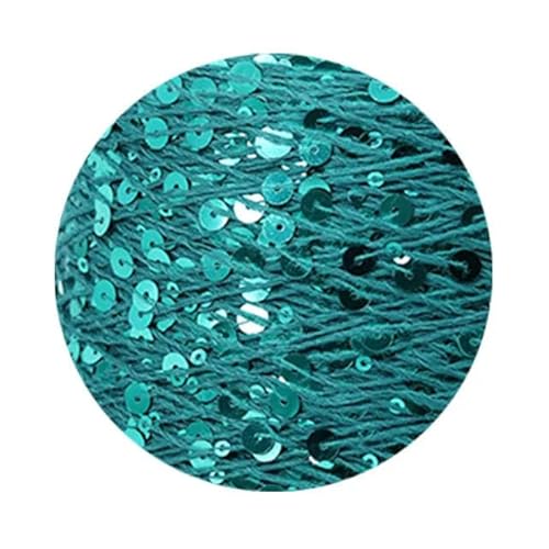Sequin Sparkle Strickgarn, Pailletten-Baumwollgarn, 50 g, 140 m, 3 mm, 6 mm, Pailletten, mehrfarbig, for Handstricken, DIY(AJ080) von PXAMORTEL