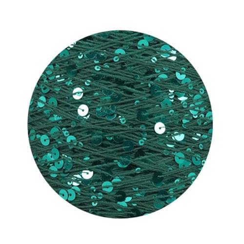 Sequin Sparkle Strickgarn, Pailletten-Baumwollgarn, 50 g, 140 m, 3 mm, 6 mm, Pailletten, mehrfarbig, for Handstricken, DIY(AJ081) von PXAMORTEL