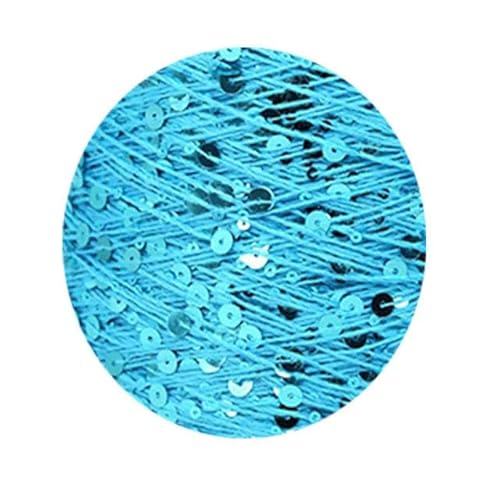 Sequin Sparkle Strickgarn, Pailletten-Baumwollgarn, 50 g, 140 m, 3 mm, 6 mm, Pailletten, mehrfarbig, for Handstricken, DIY(AJ090) von PXAMORTEL