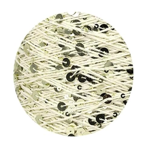 Sequin Sparkle Strickgarn, Pailletten-Baumwollgarn, 50 g, 140 m, 3 mm, 6 mm, Pailletten, mehrfarbig, for Handstricken, DIY(AJ091) von PXAMORTEL
