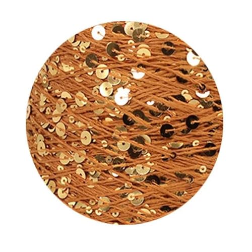 Sequin Sparkle Strickgarn, Pailletten-Baumwollgarn, 50 g, 140 m, 3 mm, 6 mm, Pailletten, mehrfarbig, for Handstricken, DIY(AJ095) von PXAMORTEL