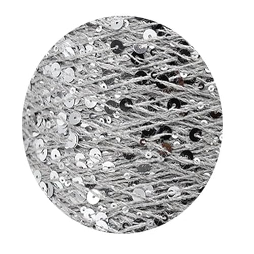 Sequin Sparkle Strickgarn, Pailletten-Baumwollgarn, 50 g, 140 m, 3 mm, 6 mm, Pailletten, mehrfarbig, for Handstricken, DIY(AJ104) von PXAMORTEL