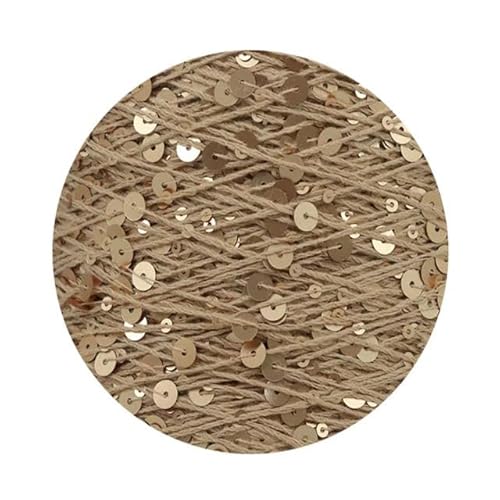 Sequin Sparkle Strickgarn, Pailletten-Baumwollgarn, 50 g, 140 m, 3 mm, 6 mm, Pailletten, mehrfarbig, for Handstricken, DIY(AJ108) von PXAMORTEL
