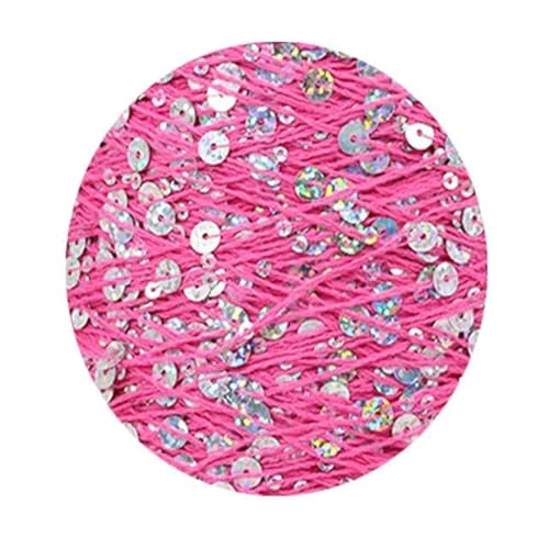 Sequin Sparkle Strickgarn, Pailletten-Baumwollgarn, 50 g, 140 m, 3 mm, 6 mm, Pailletten, mehrfarbig, for Handstricken, DIY(AJ113) von PXAMORTEL
