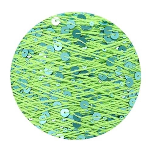 Sequin Sparkle Strickgarn, Pailletten-Baumwollgarn, 50 g, 140 m, 3 mm, 6 mm, Pailletten, mehrfarbig, for Handstricken, DIY(AJ115) von PXAMORTEL