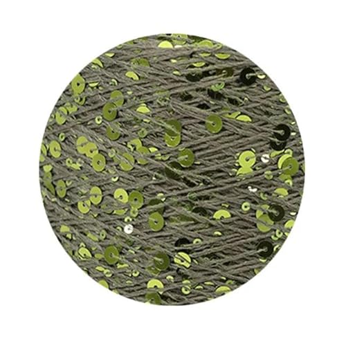 Sequin Sparkle Strickgarn, Pailletten-Baumwollgarn, 50 g, 140 m, 3 mm, 6 mm, Pailletten, mehrfarbig, for Handstricken, DIY(AJ118) von PXAMORTEL