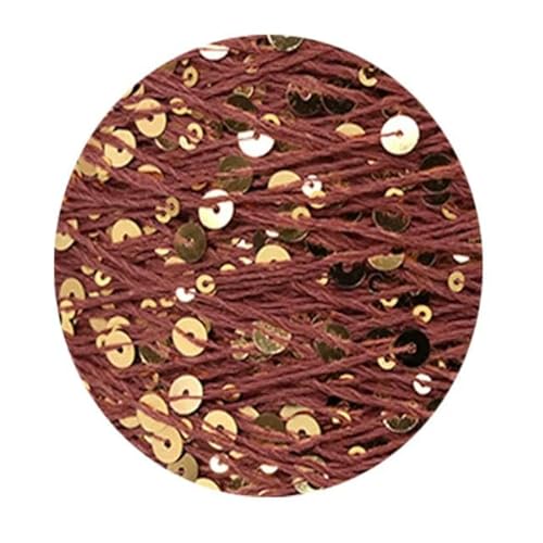 Sequin Sparkle Strickgarn, Pailletten-Baumwollgarn, 50 g, 140 m, 3 mm, 6 mm, Pailletten, mehrfarbig, for Handstricken, DIY(AJ119) von PXAMORTEL