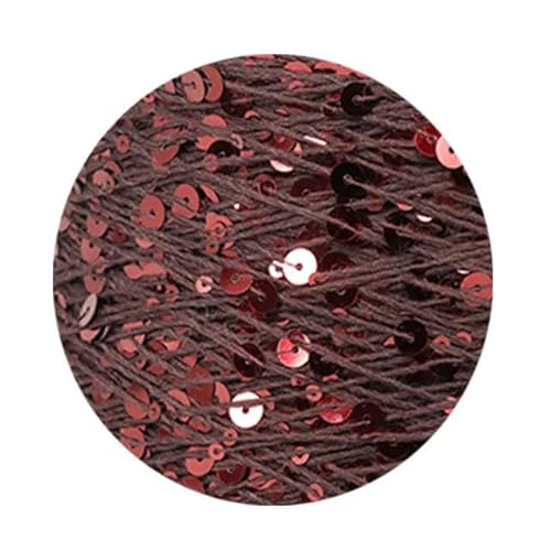 Sequin Sparkle Strickgarn, Pailletten-Baumwollgarn, 50 g, 140 m, 3 mm, 6 mm, Pailletten, mehrfarbig, for Handstricken, DIY(AJ121) von PXAMORTEL