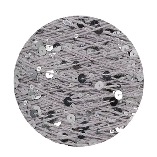 Sequin Sparkle Strickgarn, Pailletten-Baumwollgarn, 50 g, 140 m, 3 mm, 6 mm, Pailletten, mehrfarbig, for Handstricken, DIY(AJ122) von PXAMORTEL