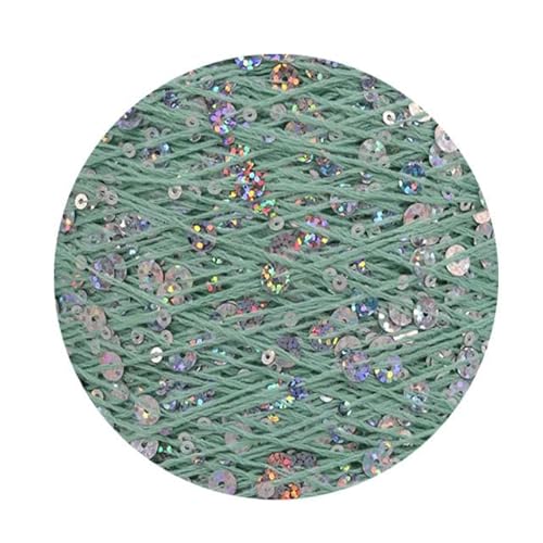 Sequin Sparkle Strickgarn, Pailletten-Baumwollgarn, 50 g, 140 m, 3 mm, 6 mm, Pailletten, mehrfarbig, for Handstricken, DIY(AJ130) von PXAMORTEL