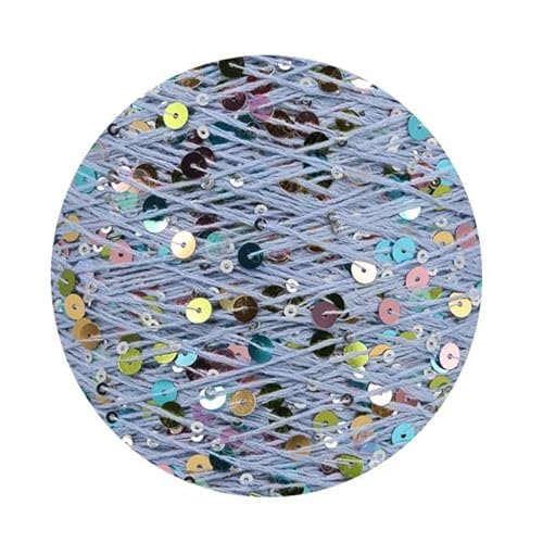 Sequin Sparkle Strickgarn, Pailletten-Baumwollgarn, 50 g, 140 m, 3 mm, 6 mm, Pailletten, mehrfarbig, for Handstricken, DIY(AJ135X) von PXAMORTEL