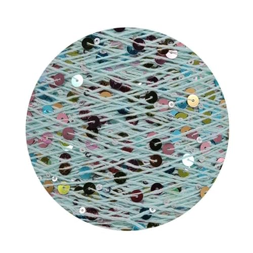 Sequin Sparkle Strickgarn, Pailletten-Baumwollgarn, 50 g, 140 m, 3 mm, 6 mm, Pailletten, mehrfarbig, for Handstricken, DIY(AJ137X) von PXAMORTEL