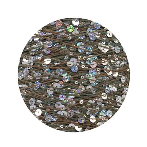 Sequin Sparkle Strickgarn, Pailletten-Baumwollgarn, 50 g, 140 m, 3 mm, 6 mm, Pailletten, mehrfarbig, for Handstricken, DIY(AW001) von PXAMORTEL
