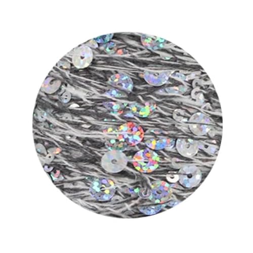 Sequin Sparkle Strickgarn, Pailletten-Baumwollgarn, 50 g, 140 m, 3 mm, 6 mm, Pailletten, mehrfarbig, for Handstricken, DIY(AW004) von PXAMORTEL