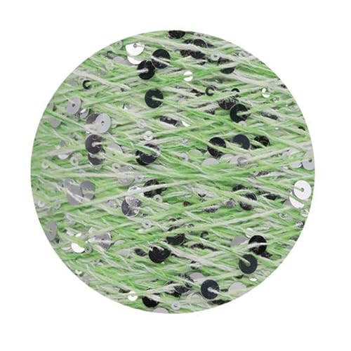 Sequin Sparkle Strickgarn, Pailletten-Baumwollgarn, 50 g, 140 m, 3 mm, 6 mm, Pailletten, mehrfarbig, for Handstricken, DIY(AW006) von PXAMORTEL