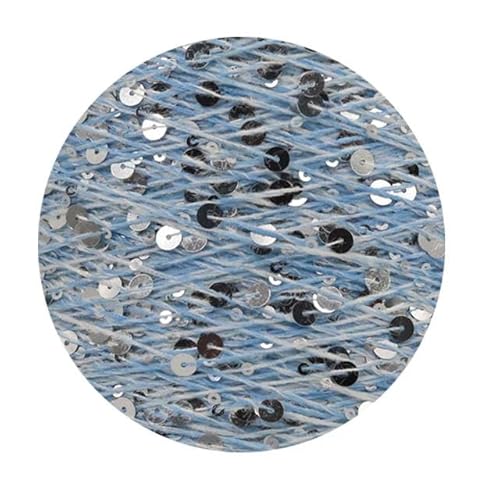 Sequin Sparkle Strickgarn, Pailletten-Baumwollgarn, 50 g, 140 m, 3 mm, 6 mm, Pailletten, mehrfarbig, for Handstricken, DIY(AW009) von PXAMORTEL