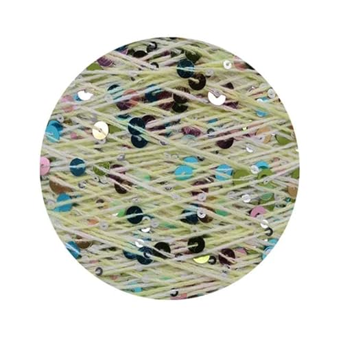 Sequin Sparkle Strickgarn, Pailletten-Baumwollgarn, 50 g, 140 m, 3 mm, 6 mm, Pailletten, mehrfarbig, for Handstricken, DIY(AW016) von PXAMORTEL