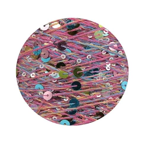 Sequin Sparkle Strickgarn, Pailletten-Baumwollgarn, 50 g, 140 m, 3 mm, 6 mm, Pailletten, mehrfarbig, for Handstricken, DIY(AW018) von PXAMORTEL