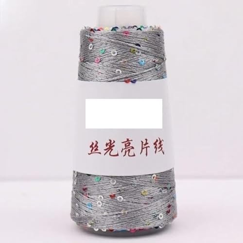 Sequin Sparkle Strickgarn, Pailletten-Merzerisiertes Garn, 700 m/100 g, Polyester-Mischgewebe, mehrfarbig(9) von PXAMORTEL