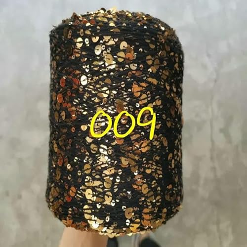 Sequin Sparkle Strickgarn, Paillettengarn, 20 g, 99% Baumwolle, mehrfarbig, 6 mm – 3 mm, 58 Meter, for Handstricken(20g 009) von PXAMORTEL