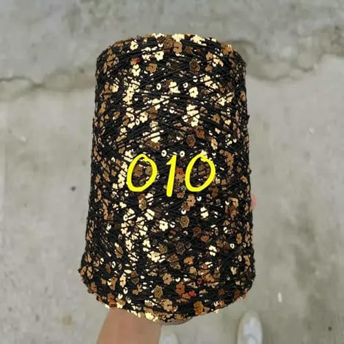 Sequin Sparkle Strickgarn, Paillettengarn, 20 g, 99% Baumwolle, mehrfarbig, 6 mm – 3 mm, 58 Meter, for Handstricken(20g 010) von PXAMORTEL