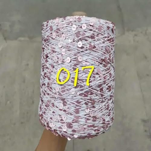 Sequin Sparkle Strickgarn, Paillettengarn, 20 g, 99% Baumwolle, mehrfarbig, 6 mm – 3 mm, 58 Meter, for Handstricken(20g 017) von PXAMORTEL