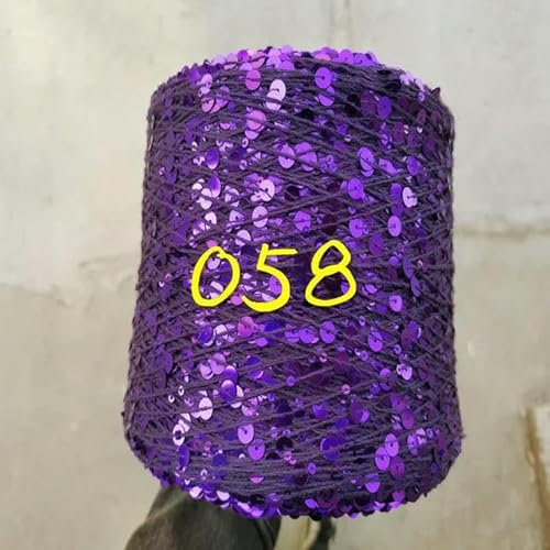 Sequin Sparkle Strickgarn, Paillettengarn, 20 g, 99% Baumwolle, mehrfarbig, 6 mm – 3 mm, 58 Meter, for Handstricken(20g 058) von PXAMORTEL