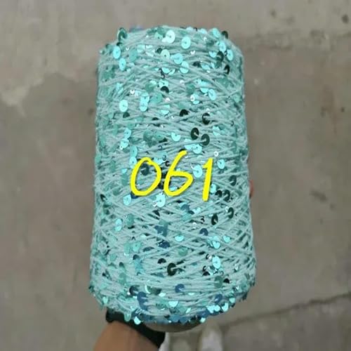 Sequin Sparkle Strickgarn, Paillettengarn, 20 g, 99% Baumwolle, mehrfarbig, 6 mm – 3 mm, 58 Meter, for Handstricken(20g 061) von PXAMORTEL