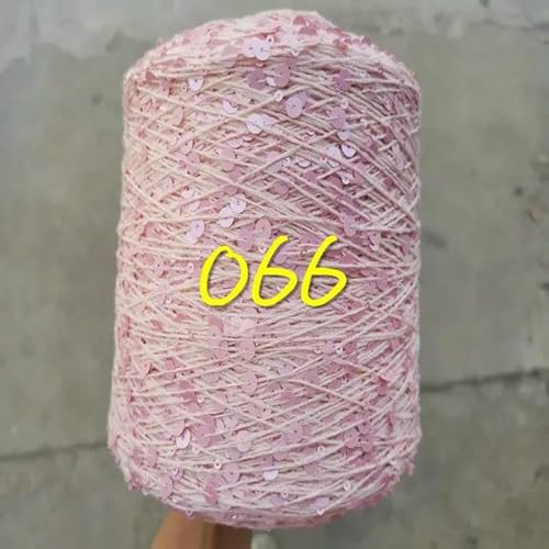 Sequin Sparkle Strickgarn, Paillettengarn, 20 g, 99% Baumwolle, mehrfarbig, 6 mm – 3 mm, 58 Meter, for Handstricken(20g 066) von PXAMORTEL