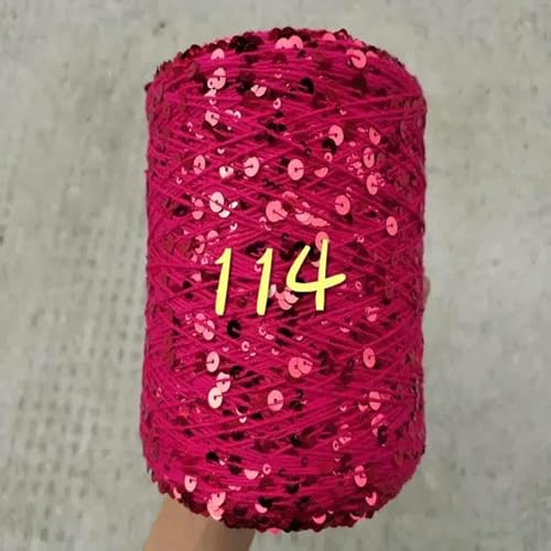 Sequin Sparkle Strickgarn, Paillettengarn, 20 g, 99% Baumwolle, mehrfarbig, 6 mm – 3 mm, 58 Meter, for Handstricken(20g 114) von PXAMORTEL