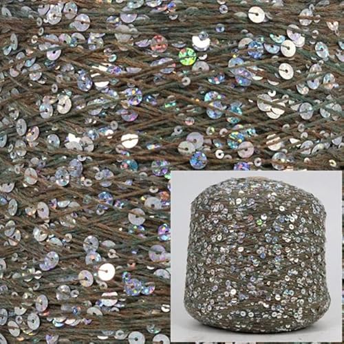 Sequin Sparkle Strickgarn, Paillettengarn, 50 g, Sommer-Eisseide, merzerisierte Baumwolle, Acrylmischung, mehrfarbig, for Basteln(AW001) von PXAMORTEL