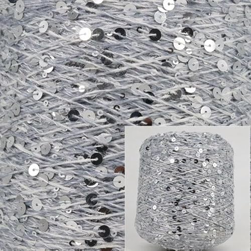Sequin Sparkle Strickgarn, Paillettengarn, 50 g, Sommer-Eisseide, merzerisierte Baumwolle, Acrylmischung, mehrfarbig, for Basteln(AW014) von PXAMORTEL