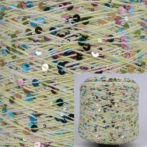 Sequin Sparkle Strickgarn, Paillettengarn, 50 g, Sommer-Eisseide, merzerisierte Baumwolle, Acrylmischung, mehrfarbig, for Basteln(AW016) von PXAMORTEL