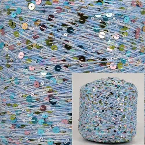 Sequin Sparkle Strickgarn, Paillettengarn, 50 g, Sommer-Eisseide, merzerisierte Baumwolle, Acrylmischung, mehrfarbig, for Basteln(AW019) von PXAMORTEL