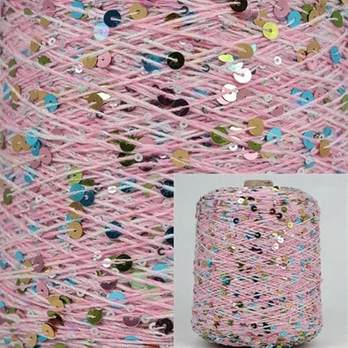 Sequin Sparkle Strickgarn, Paillettengarn, 50 g, Sommer-Eisseide, merzerisierte Baumwolle, Acrylmischung, mehrfarbig, for Basteln(AW022) von PXAMORTEL