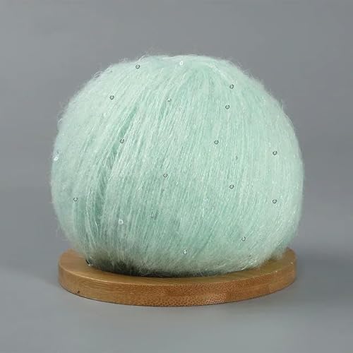 Sequin Sparkle Strickgarn, Paillettengarn, 50 g, mehrfarbig, Mohair, Acryl, helle Seidenmischung, Kammgarn for Stricken, Häkeln(12) von PXAMORTEL