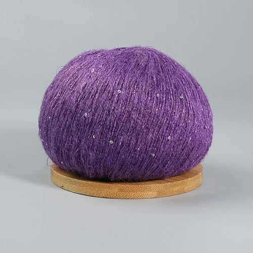 Sequin Sparkle Strickgarn, Paillettengarn, 50 g, mehrfarbig, Mohair, Acryl, helle Seidenmischung, Kammgarn for Stricken, Häkeln(15) von PXAMORTEL