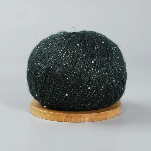 Sequin Sparkle Strickgarn, Paillettengarn, 50 g, mehrfarbig, Mohair, Acryl, helle Seidenmischung, Kammgarn for Stricken, Häkeln(22) von PXAMORTEL