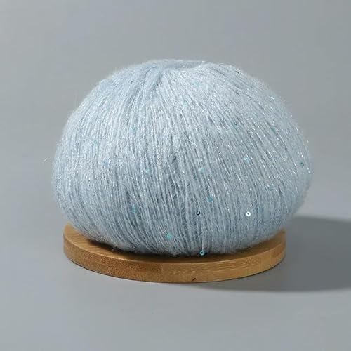 Sequin Sparkle Strickgarn, Paillettengarn, 50 g, mehrfarbig, Mohair, Acryl, helle Seidenmischung, Kammgarn for Stricken, Häkeln(9) von PXAMORTEL