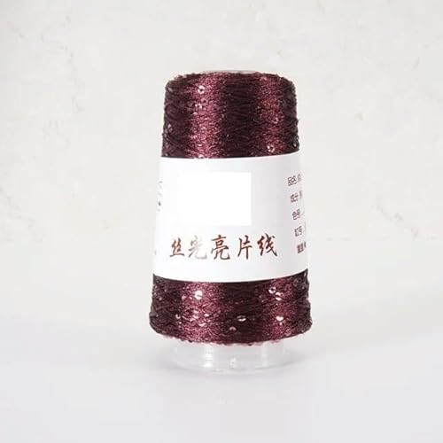 Sequin Sparkle Strickgarn, Paillettengarn aus Polyester, 100 g, 550 Meter, mehrfarbig, for Stricken, Häkeln und Handarbeiten(43) von PXAMORTEL