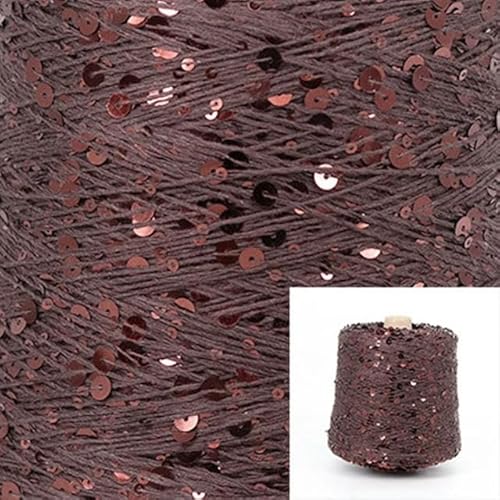 Sequin Sparkle Strickgarn, Stränge 50 g Baumwoll-Glitzergarn mit 6 mm + 3 mm Pailletten for Stricken, DIY, mehrfarbig(AJ026) von PXAMORTEL