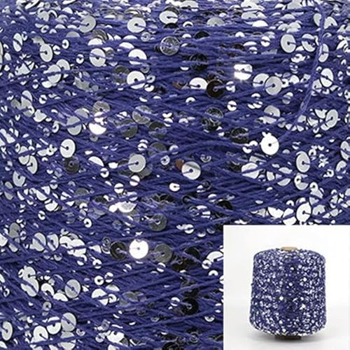 Sequin Sparkle Strickgarn, Stränge 50 g Baumwoll-Glitzergarn mit 6 mm + 3 mm Pailletten for Stricken, DIY, mehrfarbig(AJ053) von PXAMORTEL