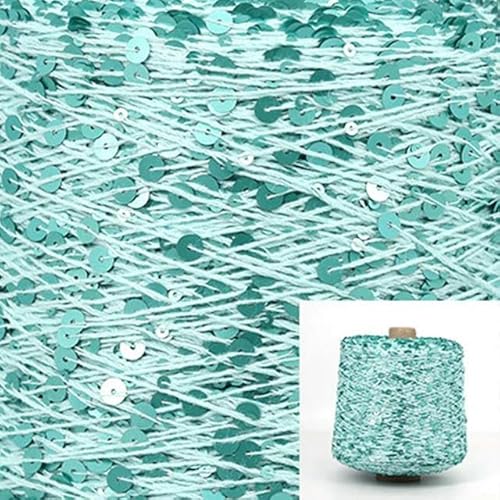 Sequin Sparkle Strickgarn, Stränge 50 g Baumwoll-Glitzergarn mit 6 mm + 3 mm Pailletten for Stricken, DIY, mehrfarbig(AJ064) von PXAMORTEL