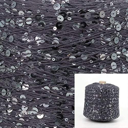 Sequin Sparkle Strickgarn, Stränge 50 g Baumwoll-Glitzergarn mit 6 mm + 3 mm Pailletten for Stricken, DIY, mehrfarbig(AJ086) von PXAMORTEL