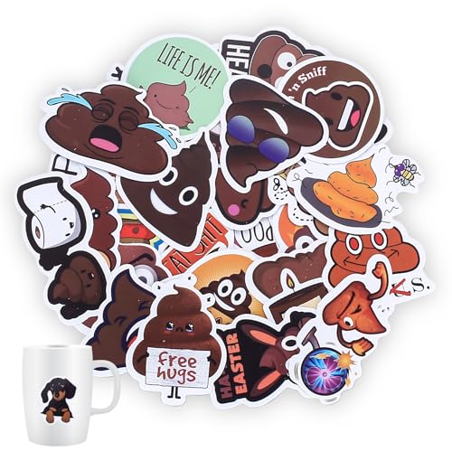 120 Stk Sticker Aesthetic Stickers: 60 Dackel Hunde Aufkleber & 60 Lustiger Kot Vintage Aufkleber, Scrapbooking Stickers Dekorative Aufkleber für Wasserflaschen Laptop Journaling Scrapbook Stickers von PXARMYYXGS