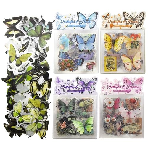 PXBSNB 487 Stück Schmetterling Sticker, Pet Scrapbook Stickers, Wasserdicht Schmetterlinge Deko, Vintage Bunte Blumen Sticker, Selbstklebende Aufkleber für DIY Fahrrad Laptop Fenster Wand PXBSNB 487 Stück Schmetterling Sticker, Pet Scrapbook Stickers, Wasserdicht Schmetterlinge Deko, Vintage Bunte Blumen Sticker, Selbstklebende Aufkleber für DIY Fahrrad Laptop Fenster Wand von PXBSNB