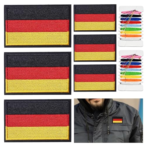 PXBSNB 6 Stück deutschland flagge patch, 5x3cm 8x5cm Deutschland patches klett, Patch Gestickt mit Deutsch Applikationen für Kleidung Taschen Weste Hundegeschirr Rucksack Uniform Militär Taktisch PXBSNB 6 Stück deutschland flagge patch, 5x3cm 8x5cm Deutschland patches klett, Patch Gestickt mit Deutsch Applikationen für Kleidung Taschen Weste Hundegeschirr Rucksack Uniform Militär Taktisch von PXBSNB
