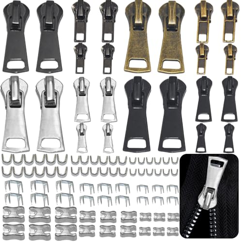 PXBSNB Reißverschluss Reparatur Set, 96 Stück Reisverschluss-reparaturset, Universal Reisverschluss-zipper Ersatz, 3 Größen 3/5/8 Reißverschlusse Reparieren für Jacken Jeans Mantel Taschen Zelte PXBSNB Reißverschluss Reparatur Set, 96 Stück Reisverschluss-reparaturset, Universal Reisverschluss-zipper Ersatz, 3 Größen 3/5/8 Reißverschlusse Reparieren für Jacken Jeans Mantel Taschen Zelte von PXBSNB
