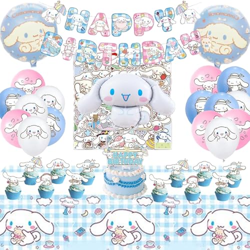 Cin-nam-Roll-Kuchenaufsatz, Happy Birthday-Banner, 101 Stück, blaue Party-Dekorationen, Tischdeckenaufkleber, Luftballons, hängende Wirbel für Themenpartys, Essen und Outdoor-Aktivitäten Cin-nam-Roll-Kuchenaufsatz, Happy Birthday-Banner, 101 Stück, blaue Party-Dekorationen, Tischdeckenaufkleber, Luftballons, hängende Wirbel für Themenpartys, Essen und Outdoor-Aktivitäten von PXDUCN
